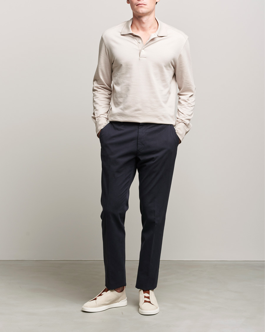 Men | Trousers | Zegna | Premium Cotton Chinos Navy