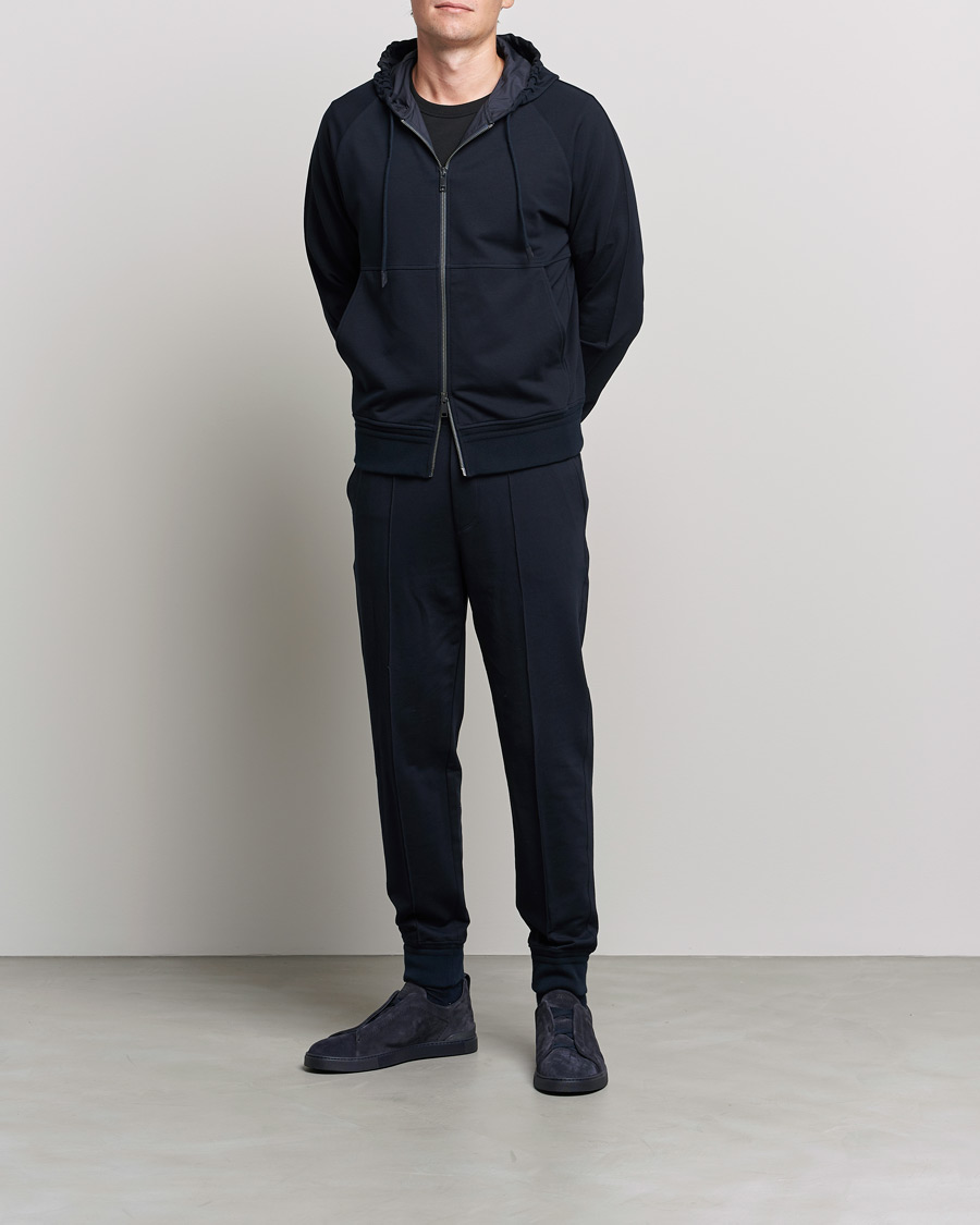 Men | Trousers | Zegna | Cotton Stretch Joggers Navy