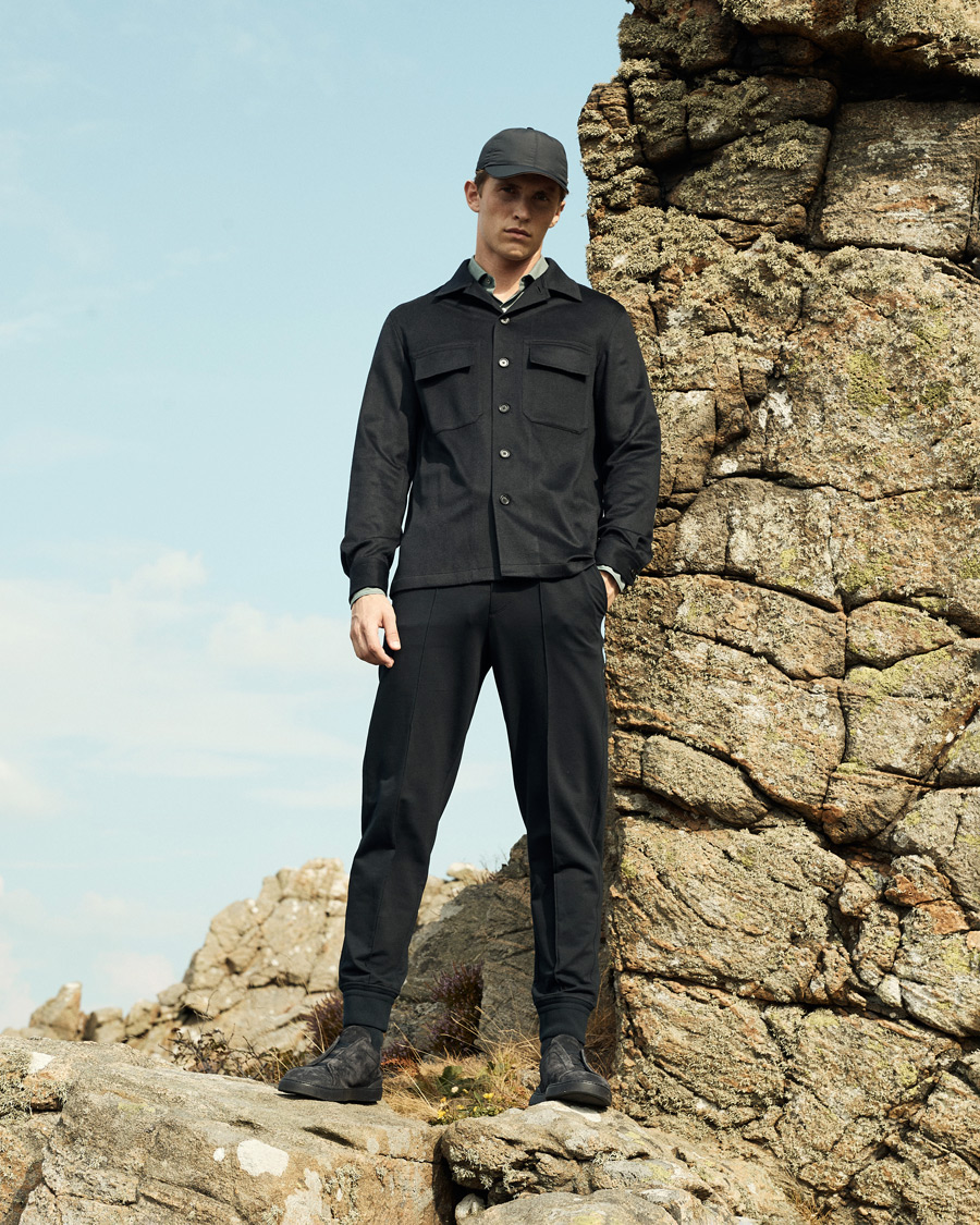 Men | Trousers | Zegna | Cotton Stretch Joggers Navy