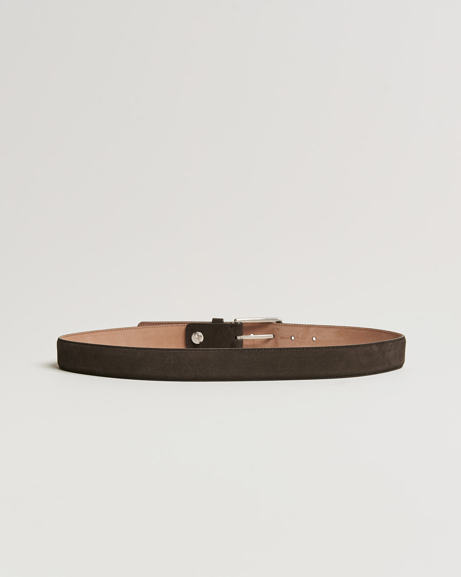 Men | Zegna Triple Stitch Belt Dark Brown Suede | Zegna | Triple Stitch Belt Dark Brown Suede