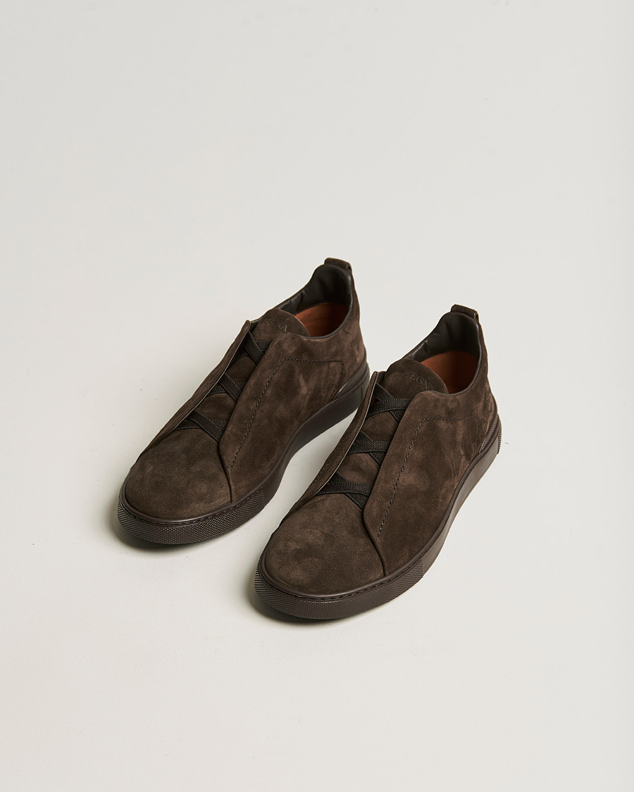 Men | Sneakers | Zegna | Triple Stitch Sneakers Full Brown Suede