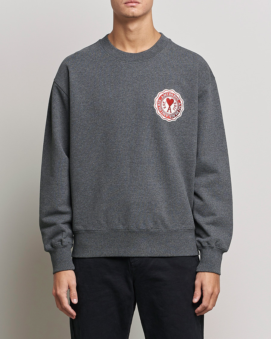 Men | Sweaters & Knitwear | AMI | France Patch Sweatshirt Heather Grey