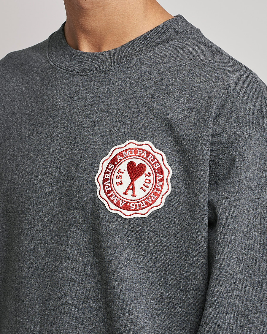 Men | Sweaters & Knitwear | AMI | France Patch Sweatshirt Heather Grey