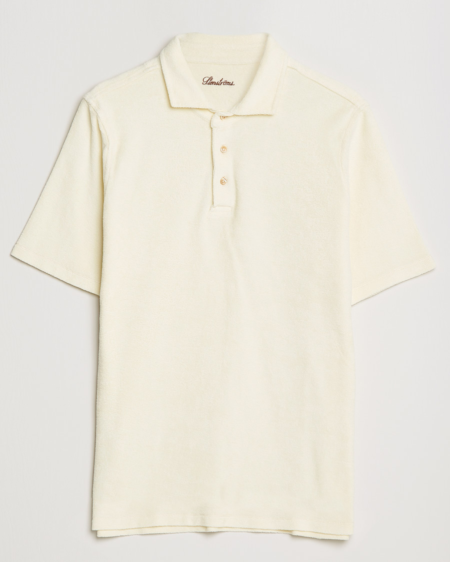 Men | Polo Shirts | Stenströms | Towelling Cotton Poloshirt Cream