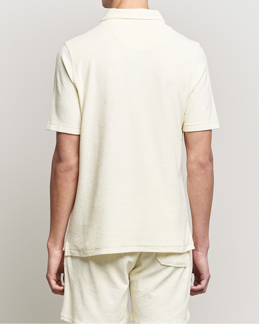 Men | Polo Shirts | Stenströms | Towelling Cotton Poloshirt Cream