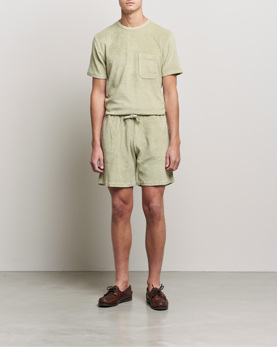 Men | T-Shirts | Stenströms | Towelling Cotton T-Shirt Olive