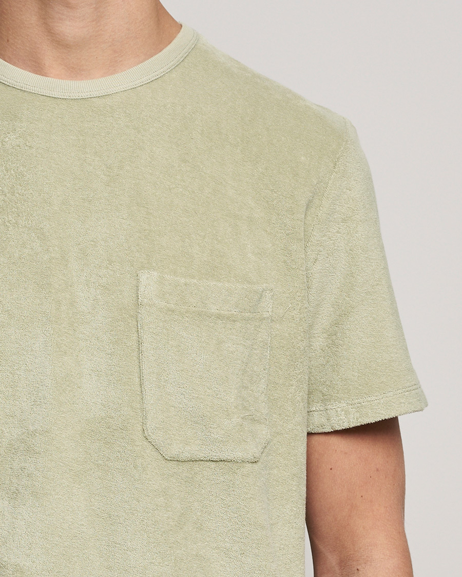 Men | T-Shirts | Stenströms | Towelling Cotton T-Shirt Olive