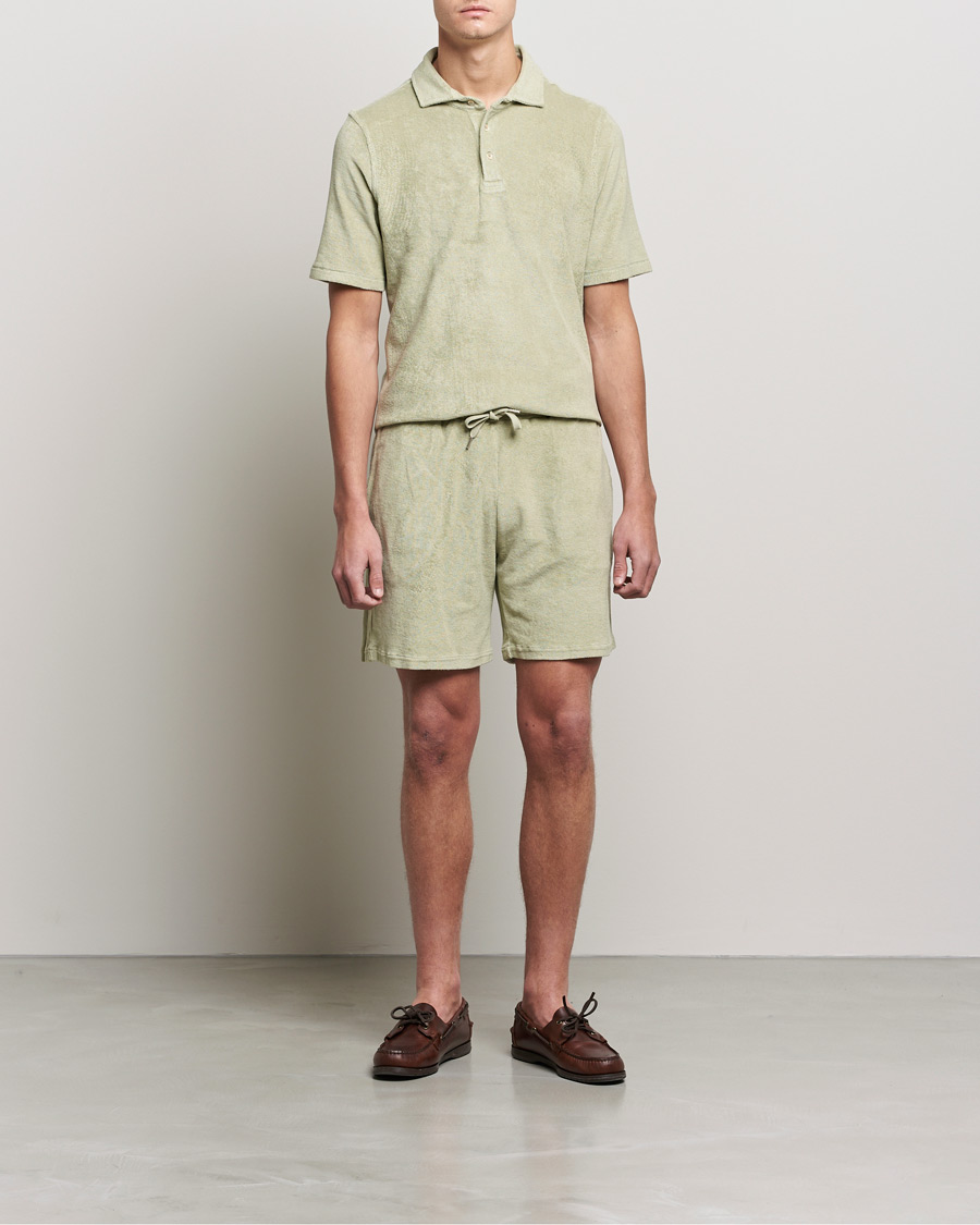 Men | Shorts | Stenströms | Towelling Cotton Shorts Olive