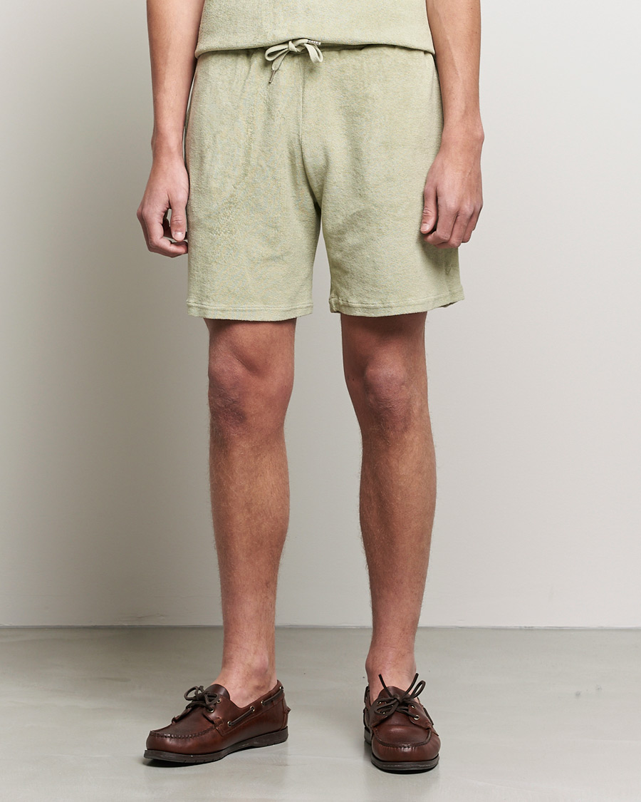Men | Shorts | Stenströms | Towelling Cotton Shorts Olive