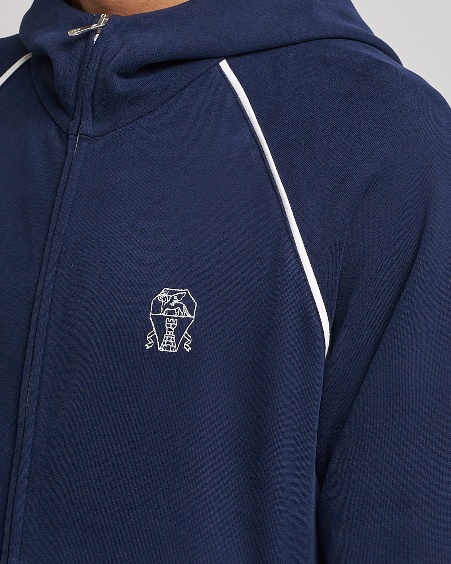 Men | Sweaters & Knitwear | Brunello Cucinelli | Soft Cotton Zip Sweater Cobalt Blue