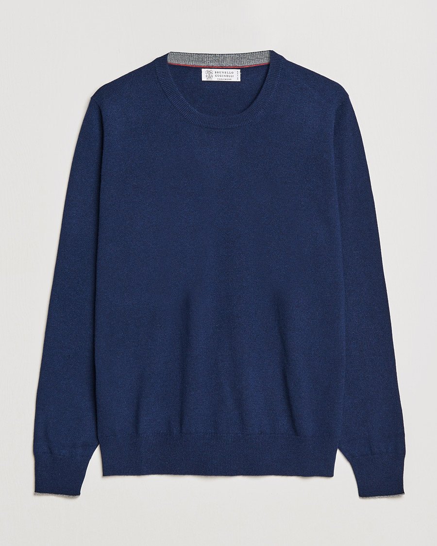 Men | Sweaters & Knitwear | Brunello Cucinelli | 2 Ply Cashmere Pullover Navy