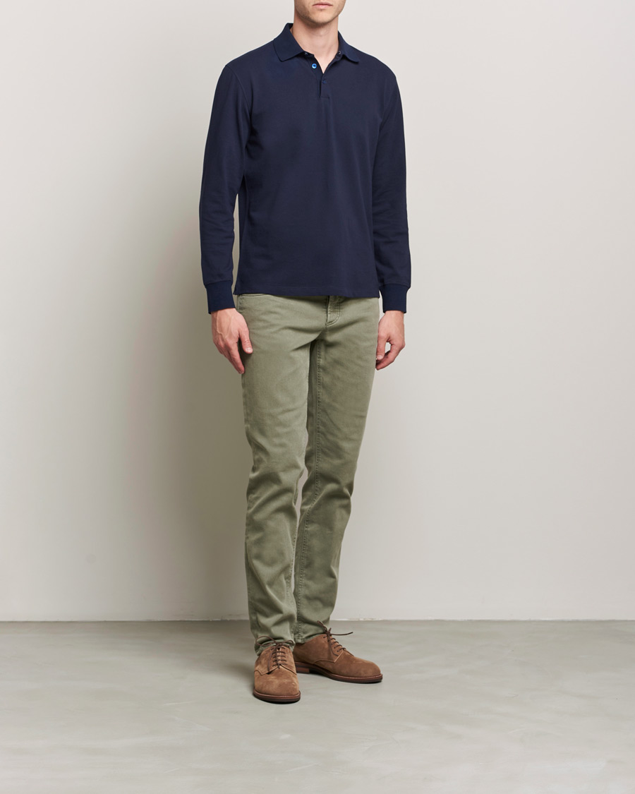 Men | Sweaters & Knitwear | Brunello Cucinelli | Long Sleeve Polo Navy