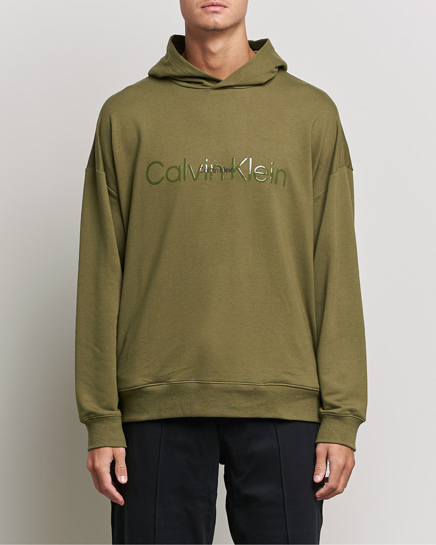 Men | Sweaters & Knitwear | Calvin Klein | Loungewear Logo Hoodie Olive