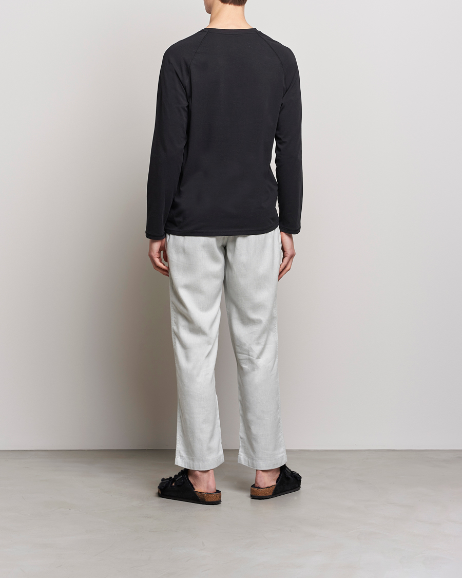 Men | Pyjamas & Robes | Calvin Klein | Logo Long Sleeve Pyjama Set Black/White