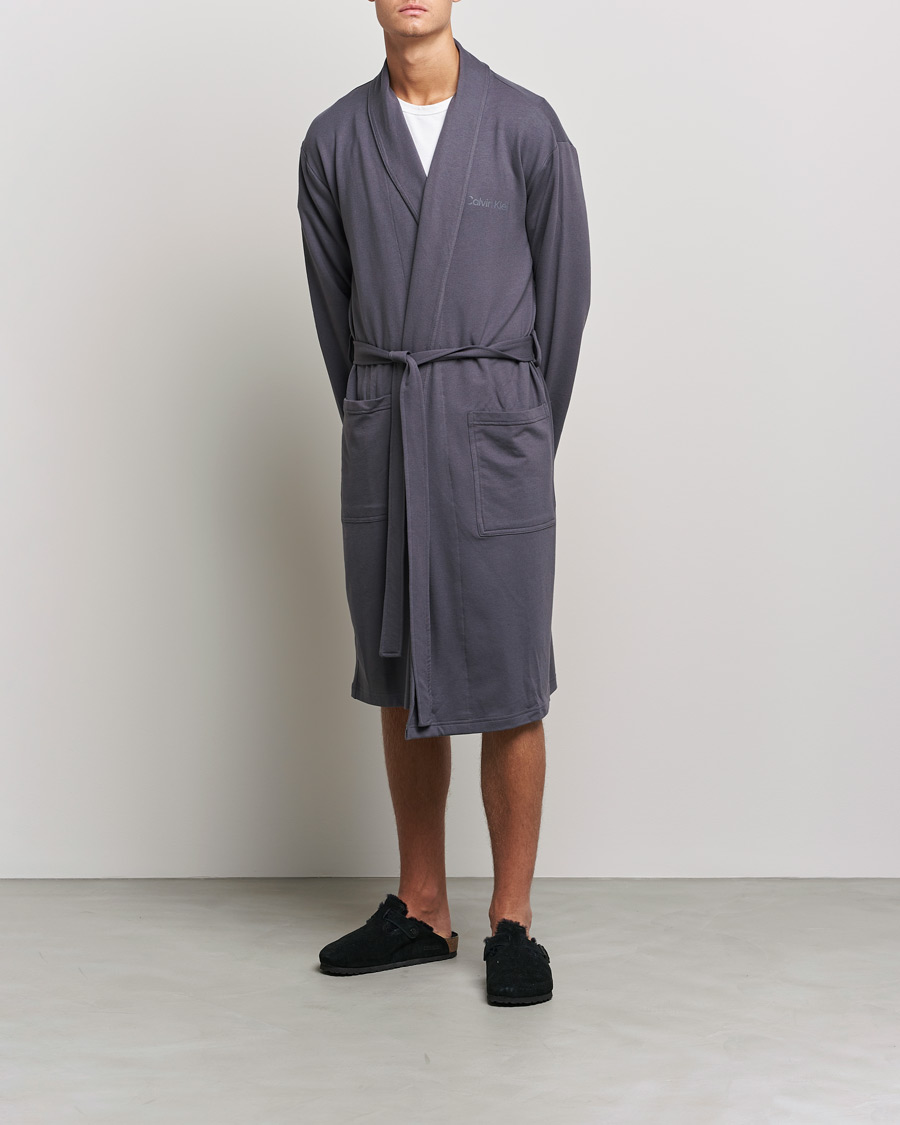 Men | Pyjamas & Robes | Calvin Klein | Terry Robe Sleek Grey