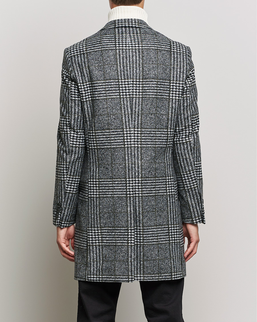Men | Coats & Jackets | BOSS BLACK | Hyde Wool Checked Coat Black/Grey