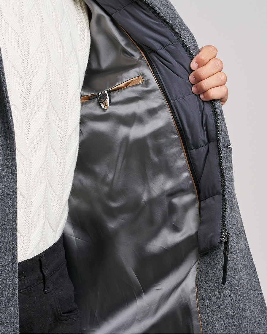 Men | Coats & Jackets | BOSS BLACK | BOSS Hyde Wool/Cashmere Stand Up Collar Coat Silver