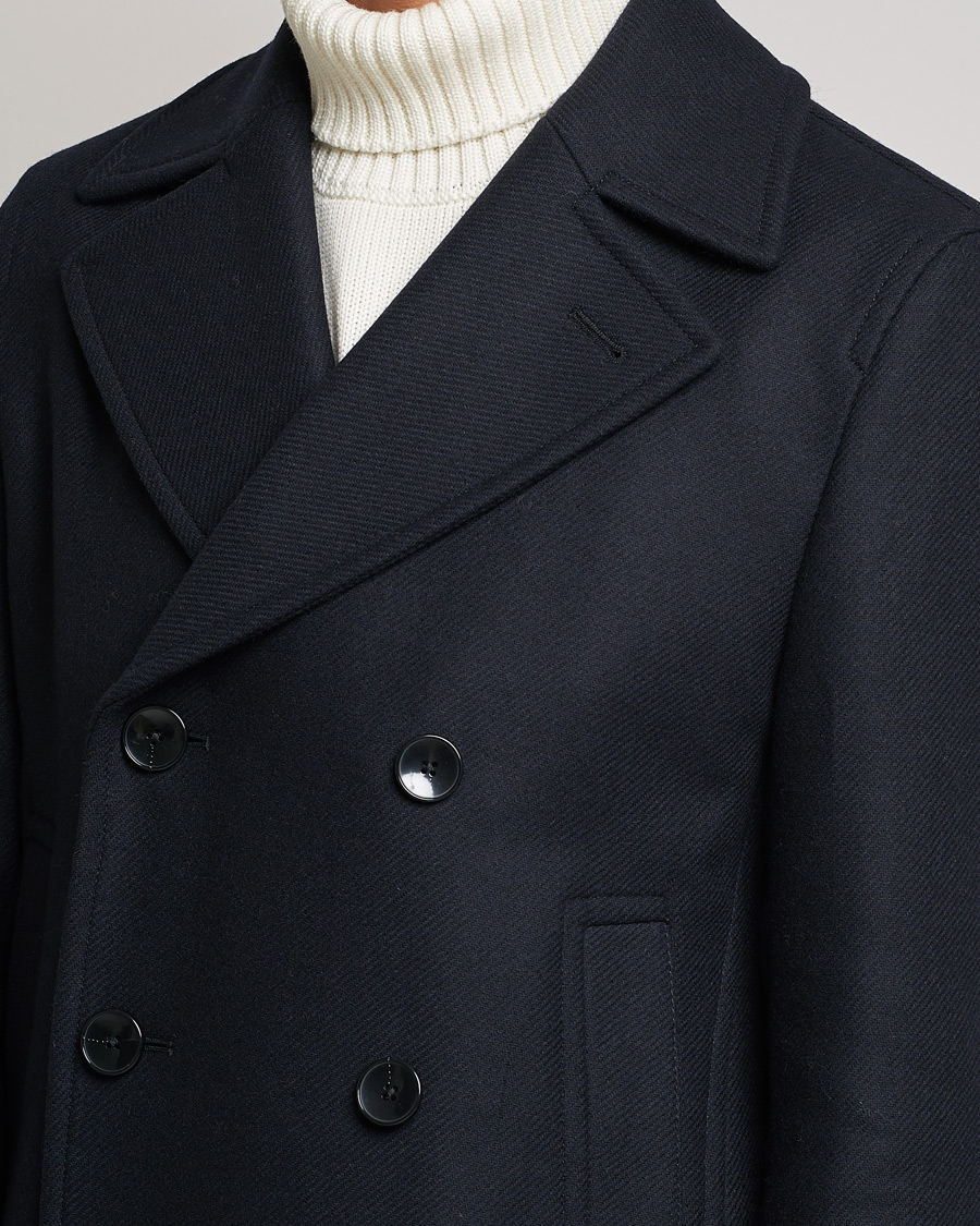 Men | Coats & Jackets | BOSS BLACK | Hyde Peacoat Dark Blue