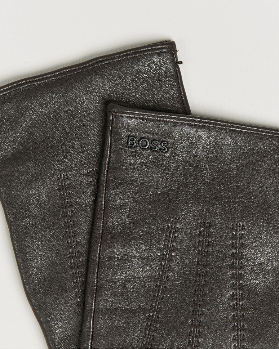 Men | Hainz Leather Gloves Medium Brown | BOSS BLACK | Hainz Leather Gloves Medium Brown