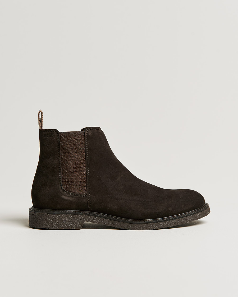 Men | BOSS Tunley Suede Chelsea Boots Dark Brown | BOSS BLACK | BOSS Tunley Suede Chelsea Boots Dark Brown