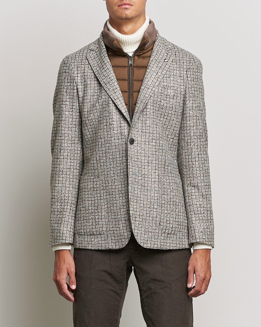 Men | Blazers | BOSS BLACK | Hanry Wool Checked Patch Pocket Blazer Silver