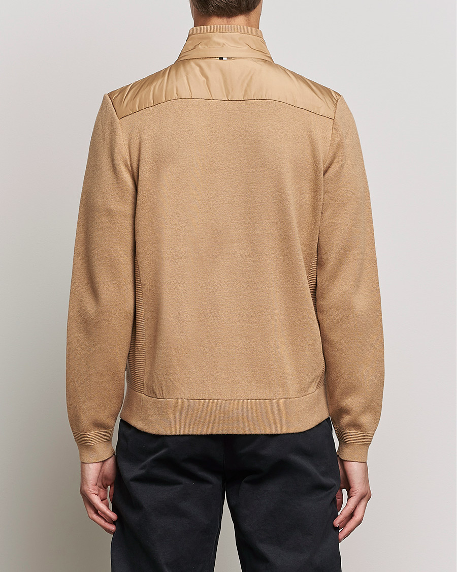 Men | Sweaters & Knitwear | BOSS BLACK | BOSS Lavando Hybrid Full Zip Medium Beige