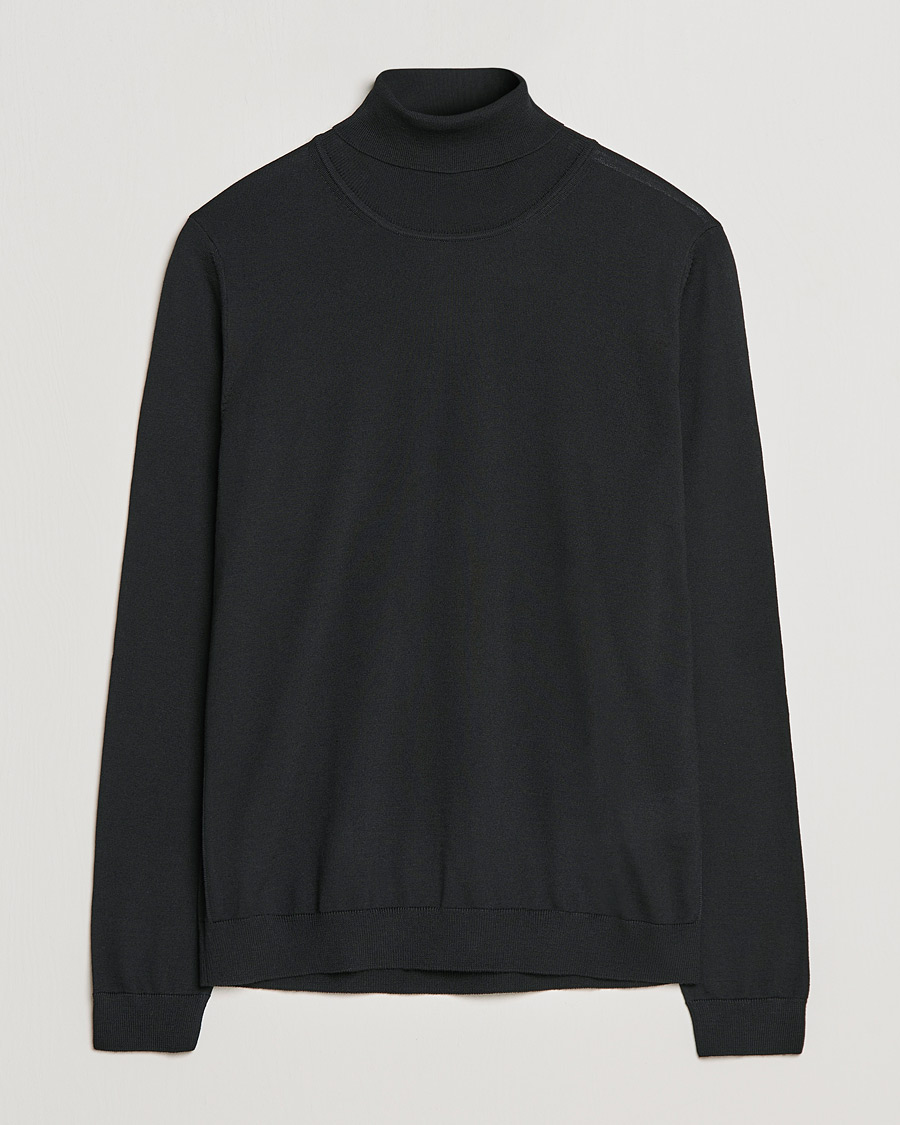 Men | Sweaters & Knitwear | BOSS BLACK | Musso Merino Polo Black