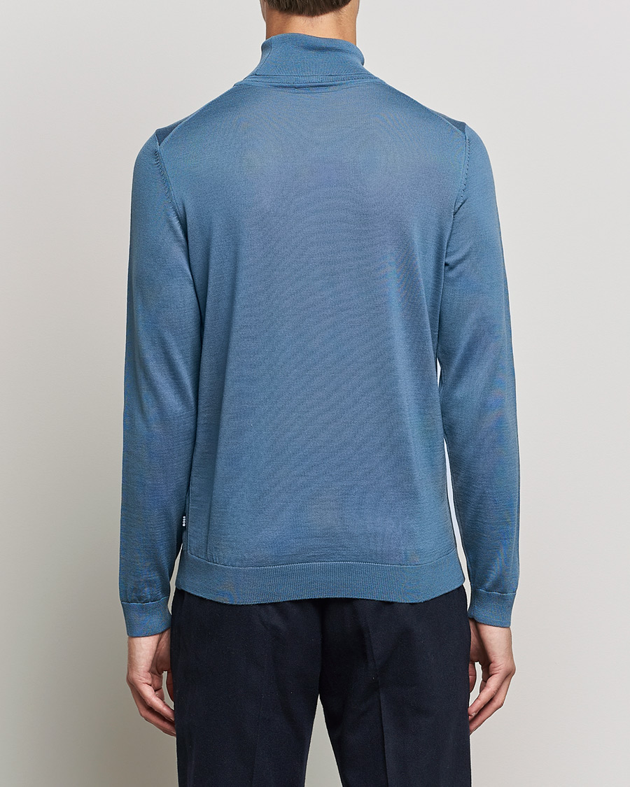 Men | Sweaters & Knitwear | BOSS BLACK | Musso Merino Polo Bright Blue