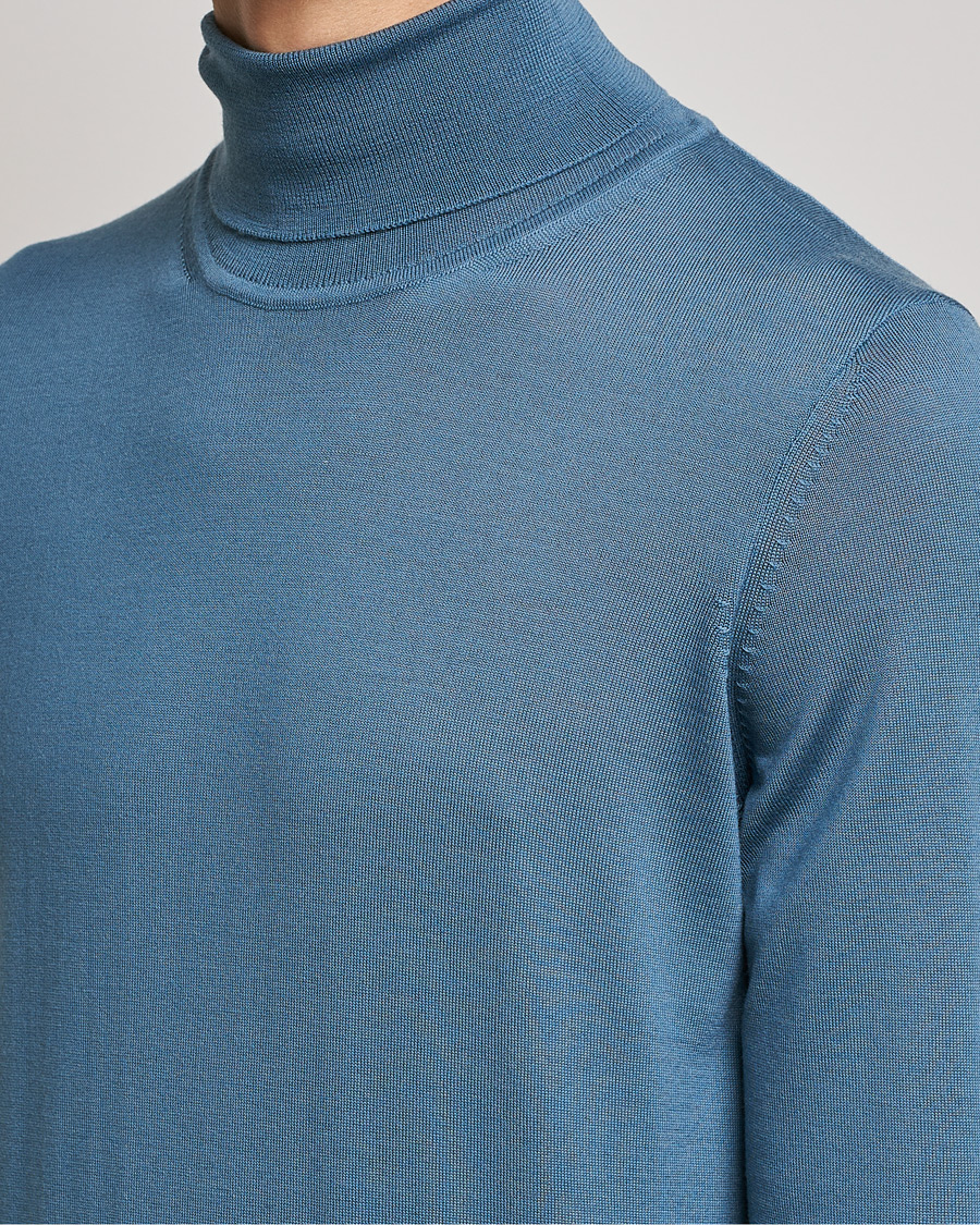 Men | Sweaters & Knitwear | BOSS BLACK | Musso Merino Polo Bright Blue