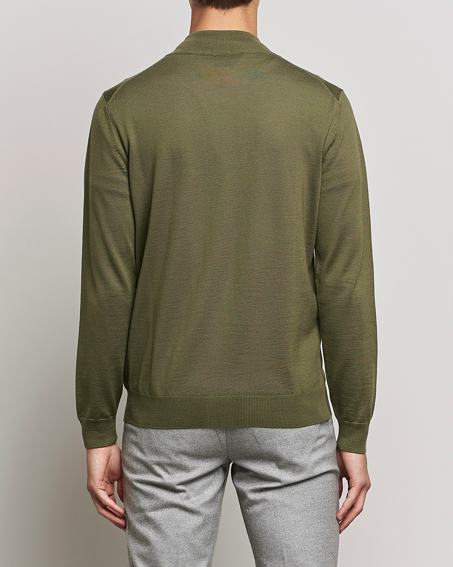 Men | Sweaters & Knitwear | BOSS BLACK | Balonso Full Zip Sweater Open Green