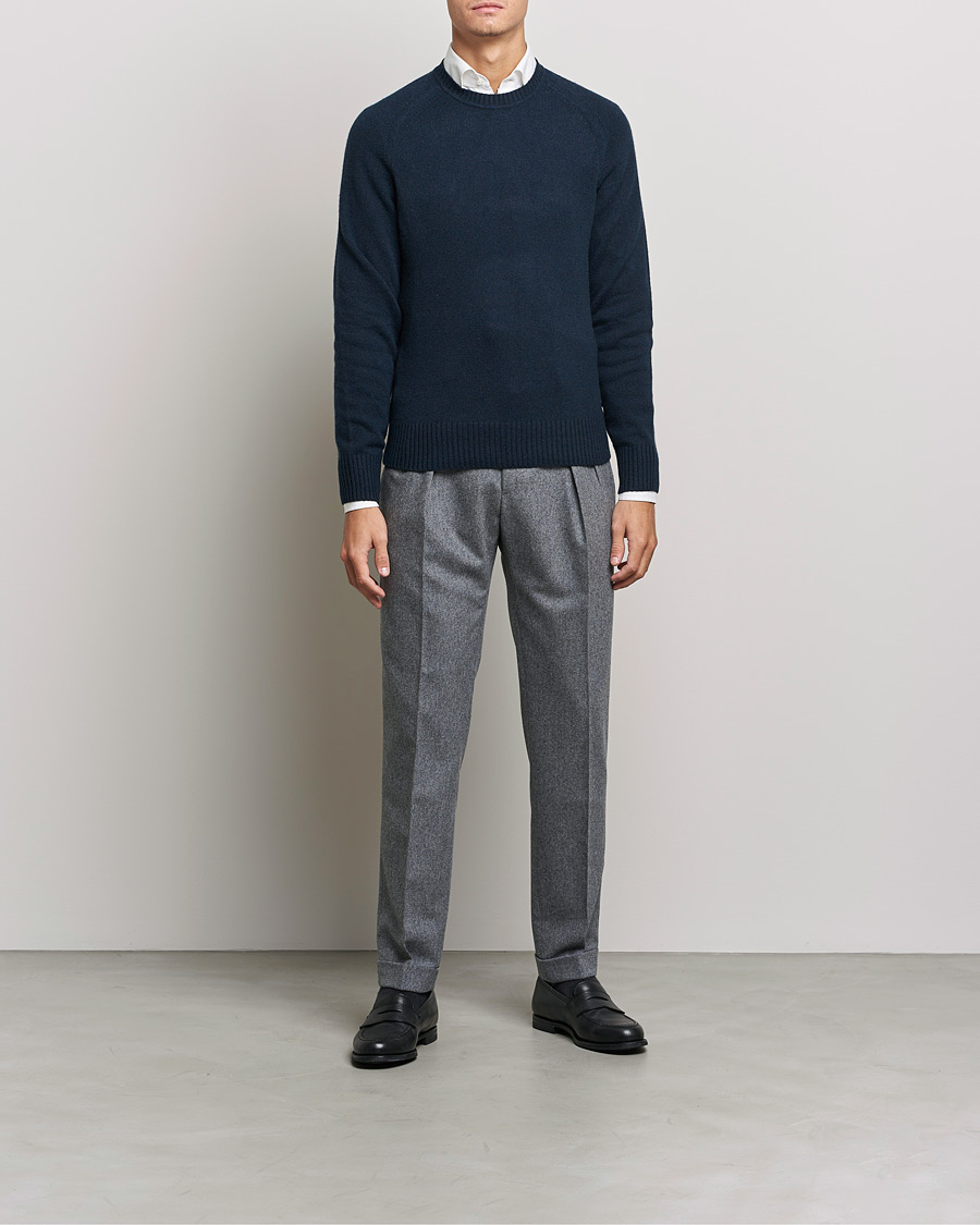 Men | Sweaters & Knitwear | BOSS BLACK | BOSS Lolive Knitted Sweater Dark Blue