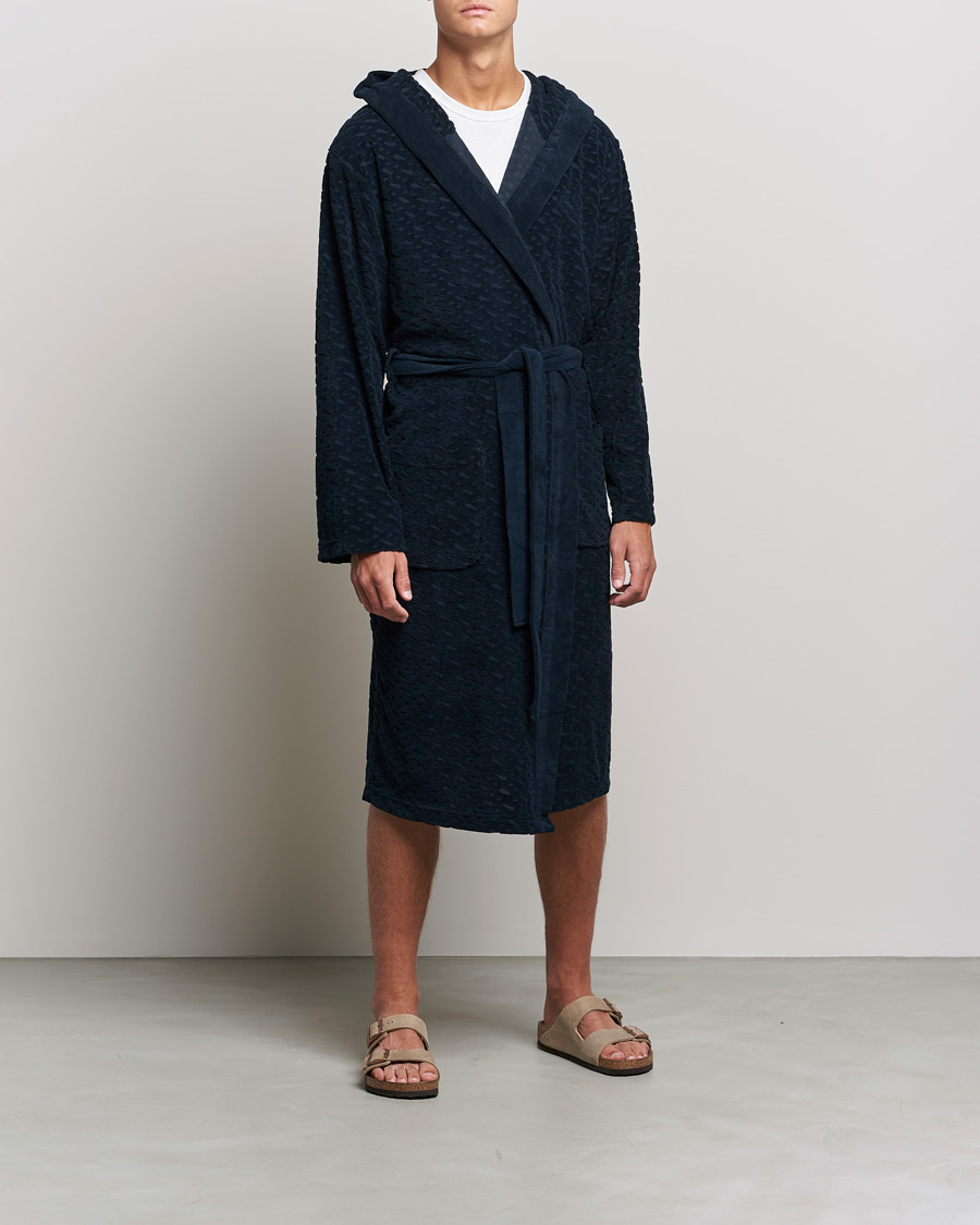 Men | Pyjamas & Robes | BOSS BLACK | BOSS Terry Robe Dark Blue