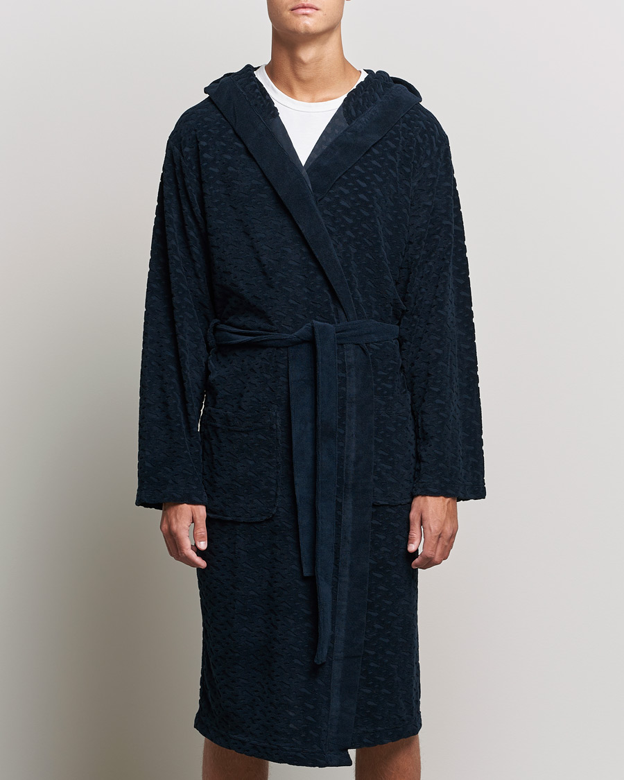 Men | Pyjamas & Robes | BOSS BLACK | BOSS Terry Robe Dark Blue