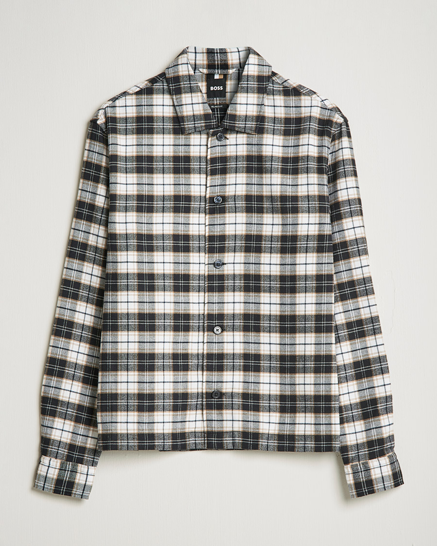 Men | Shirts | BOSS BLACK | Nolan Check Flannel Shirt Black