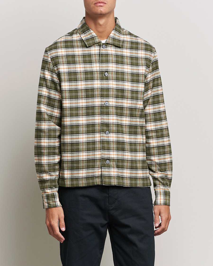Men | Shirts | BOSS BLACK | Nolan Check Flannel Shirt Open Green
