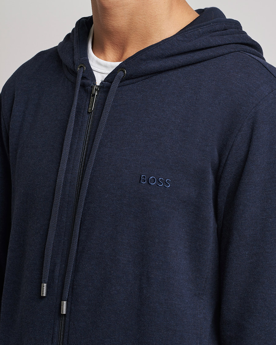 Men | Sweaters & Knitwear | BOSS BLACK | Cashmere Full Zip Hoodie Dark Blue