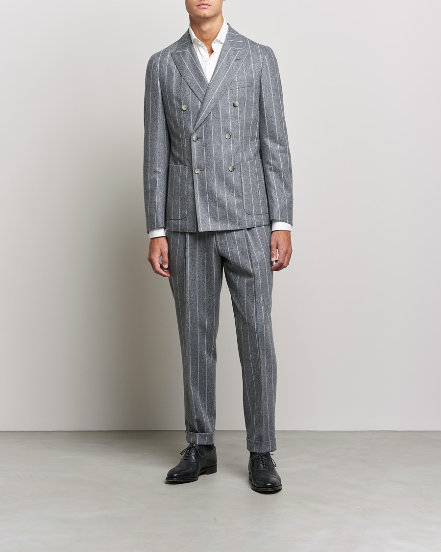 Men | Suits | BOSS BLACK | BOSS Hanry Wool Double Breasted Pinstripe Suit Medium Grey
