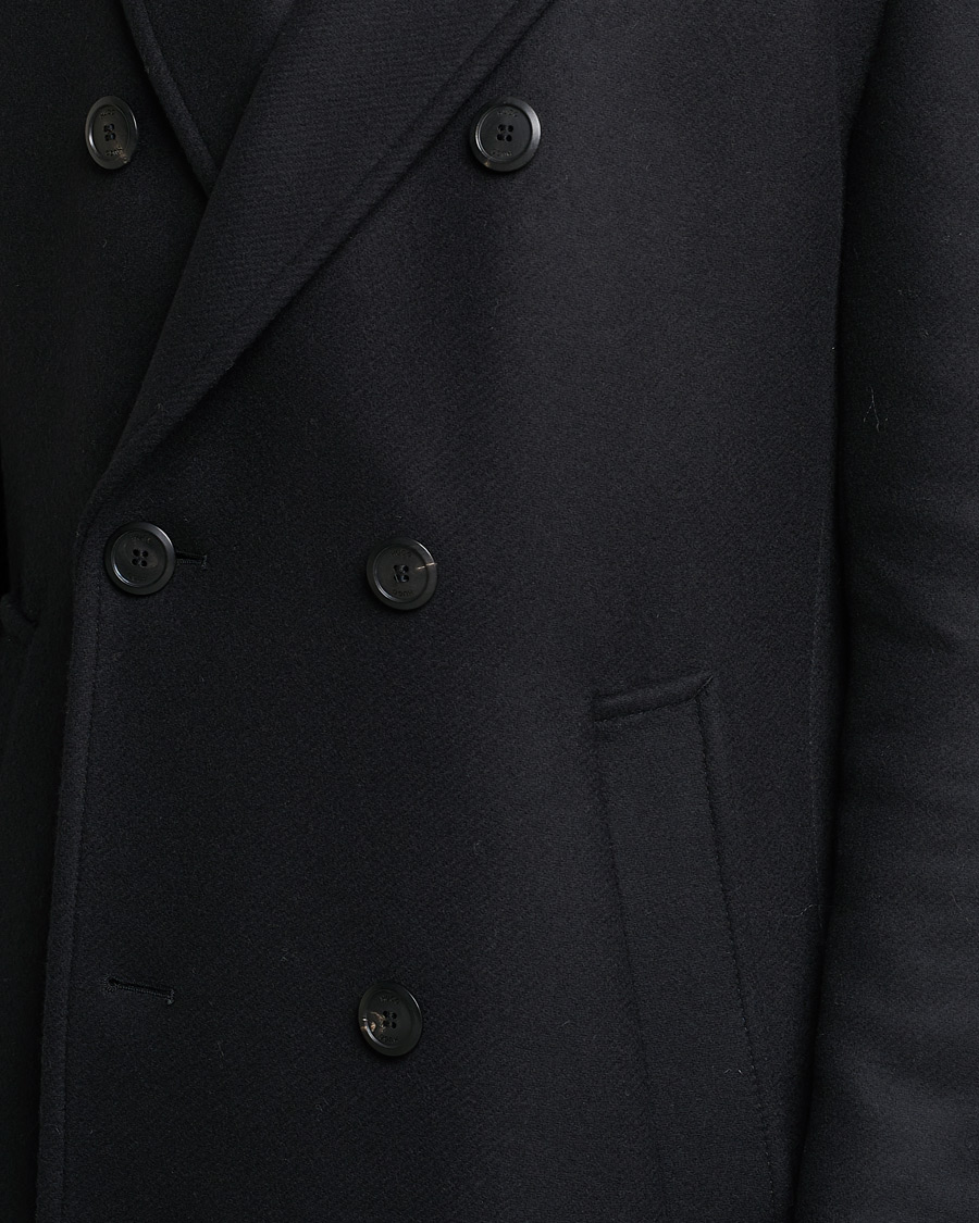 Men | Coats & Jackets | HUGO | Miroy Wool Double Breasted Coat Black