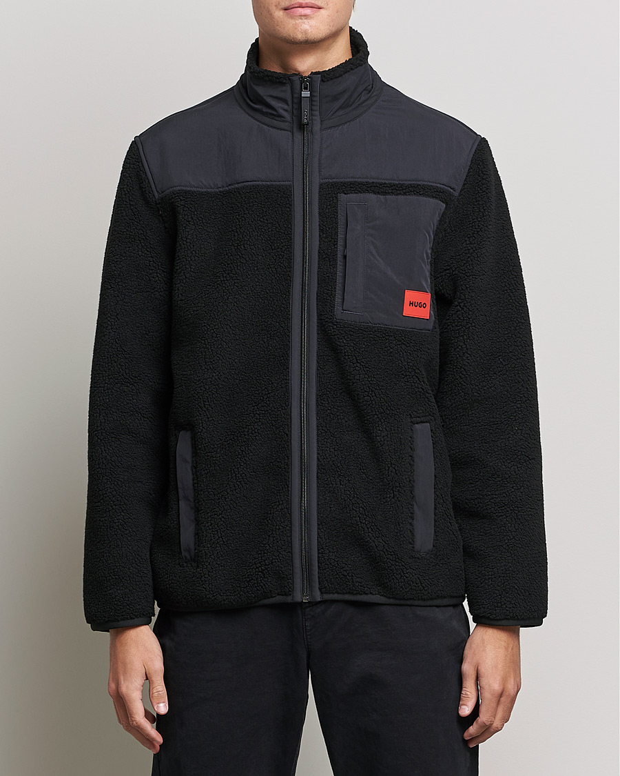 Men | Sweaters & Knitwear | HUGO | Demongras Teddy Full Zip Black