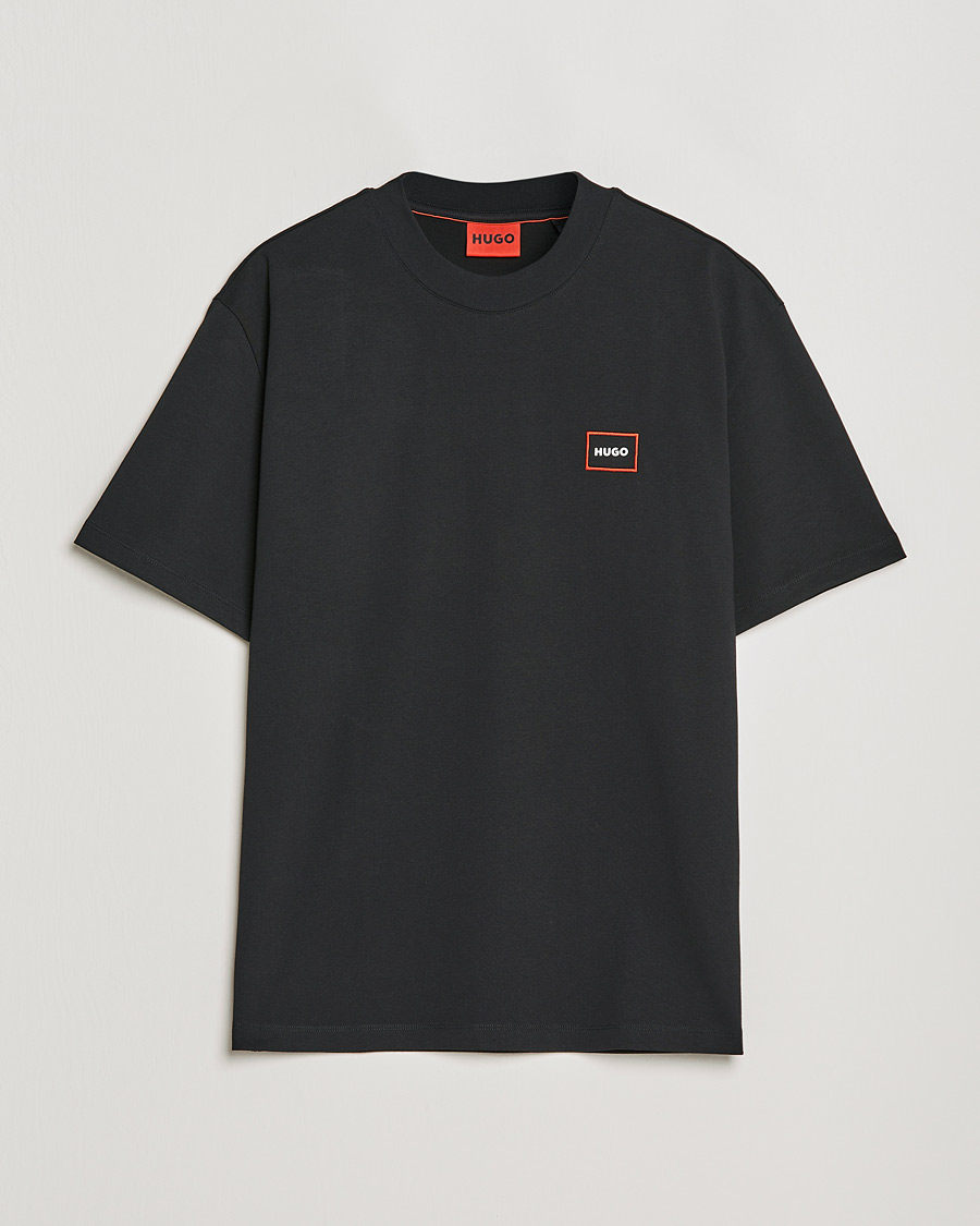 Men | T-Shirts | HUGO | Dosmos Logo Crew Neck T-Shirt Black
