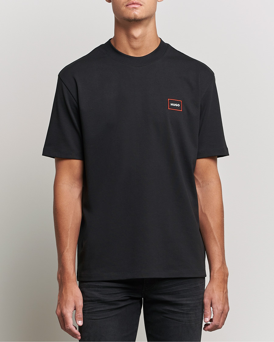Men | T-Shirts | HUGO | Dosmos Logo Crew Neck T-Shirt Black