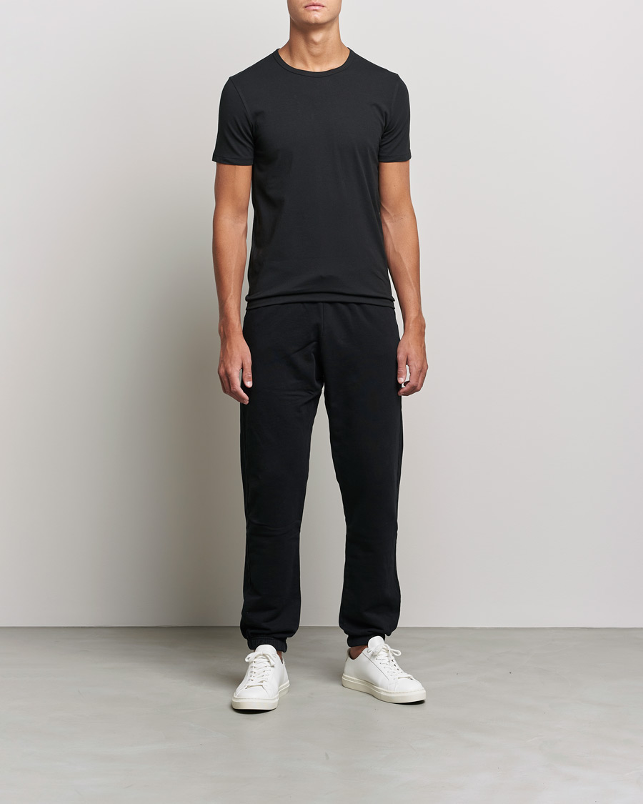 Men | T-Shirts | BOSS BLACK | 2-Pack Crew Neck Slim Fit T-Shirt Black