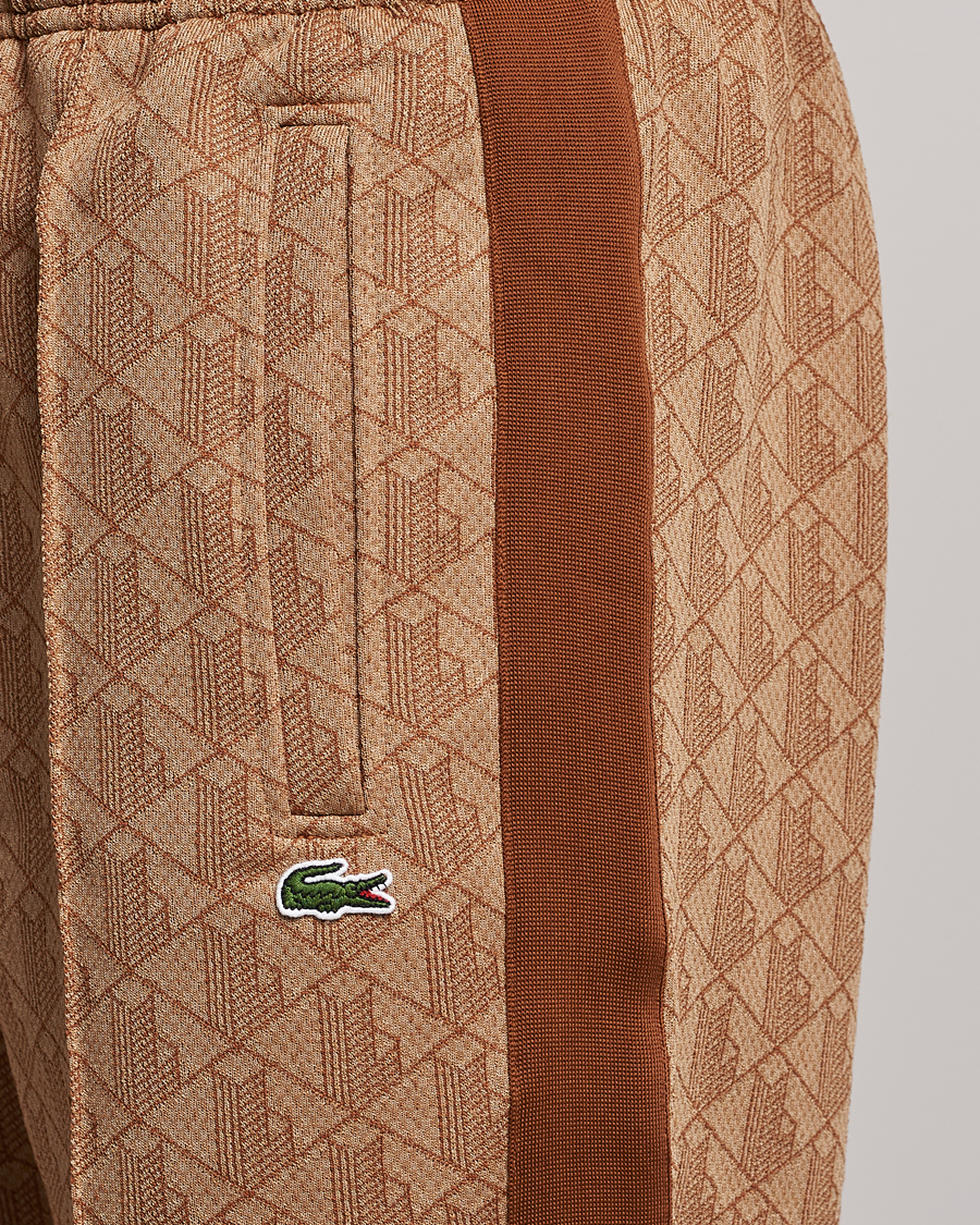 Men | Trousers | Lacoste | Monogram Cotton Jacuard Tapered Trackpants Viennese