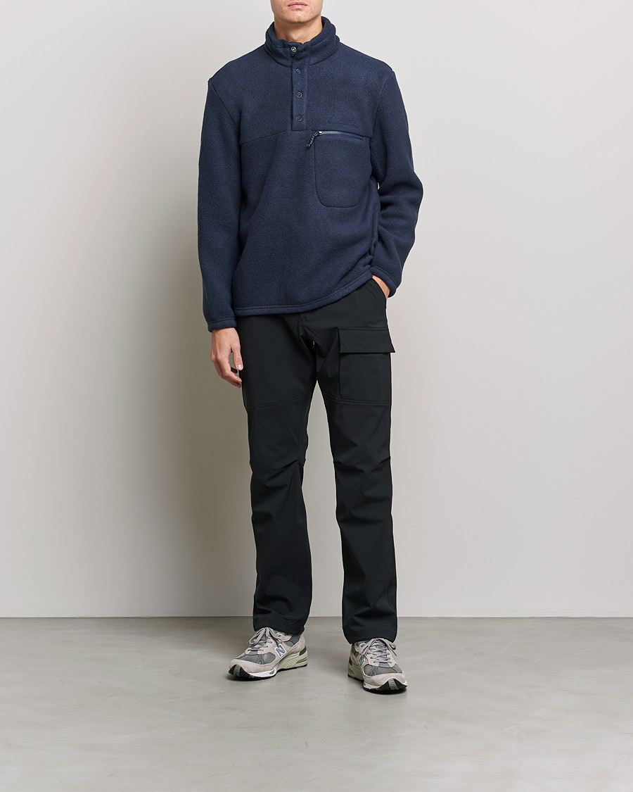 Men | Sweaters & Knitwear | Peak Performance | Fleece Snap T-Neck Blue Shadow