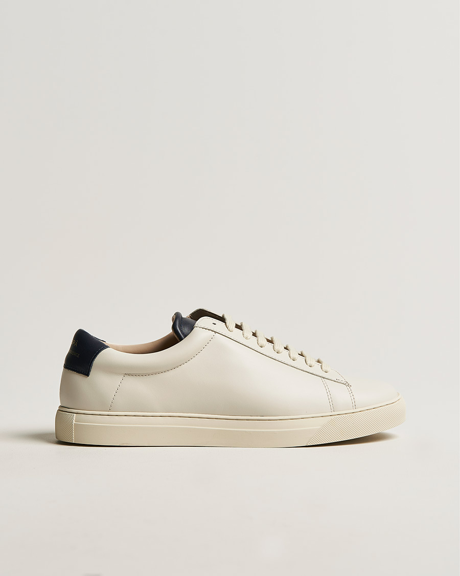 Men | Zespà ZSP4 Nappa Leather Sneakers Off White/Navy | Zespà | ZSP4 Nappa Leather Sneakers Off White/Navy