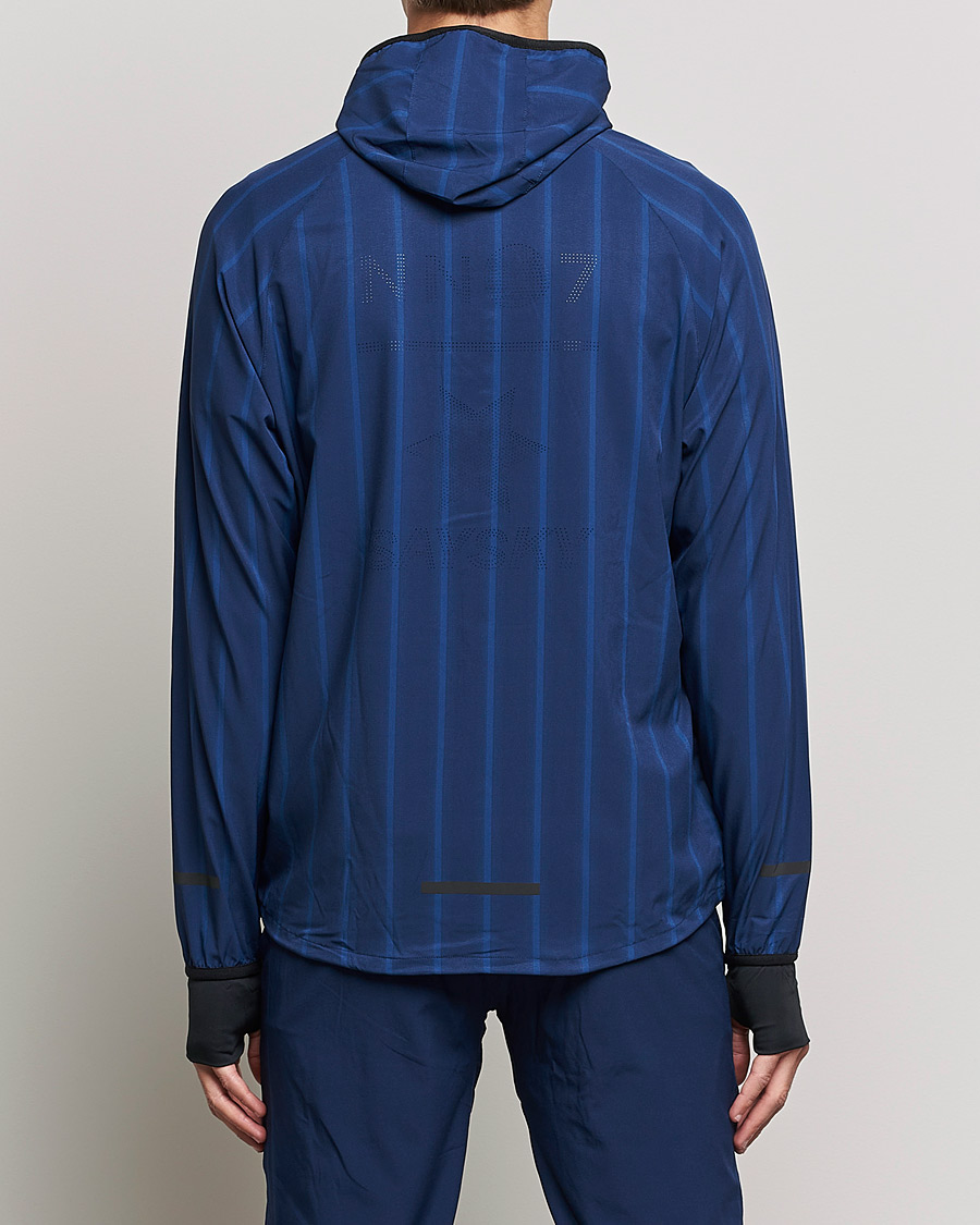 Men | Sweaters & Knitwear | NN07 | Pace Hooded Running Jacket Navy Stripe