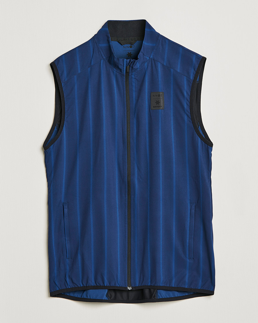 Men | Sweaters & Knitwear | NN07 | Pace Full Zip Vest Navy Stripe
