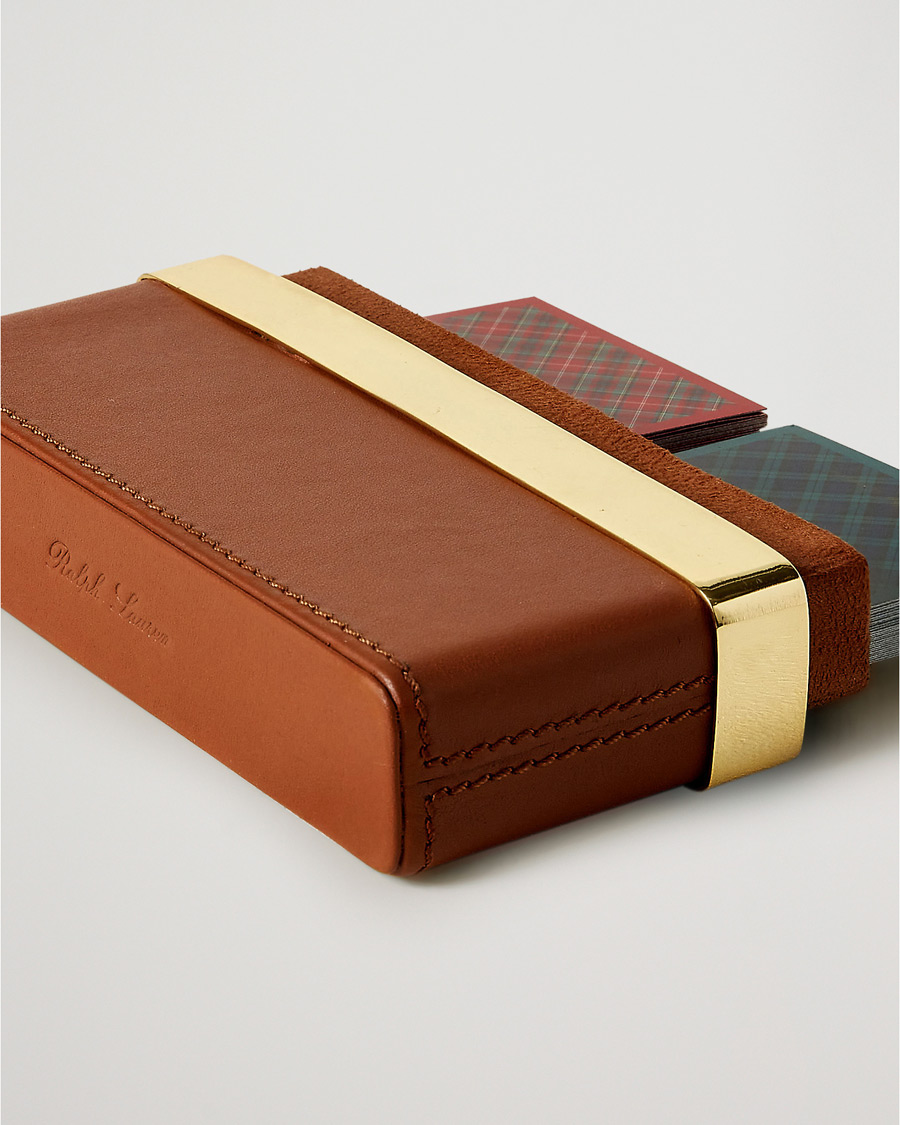 Men | Home | Ralph Lauren Home | Westover Leather Playing Cards Set Brown