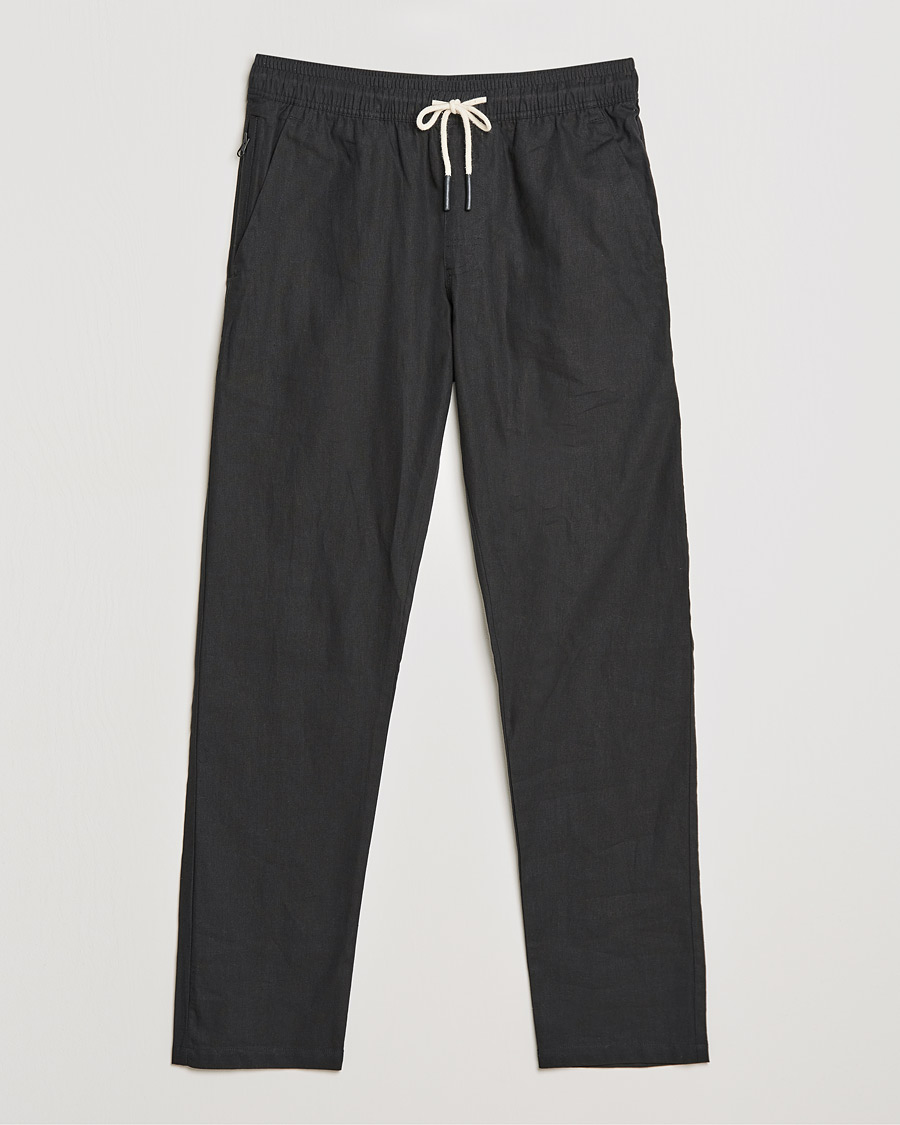 Men | Trousers | OAS | Linen Long Pants Black