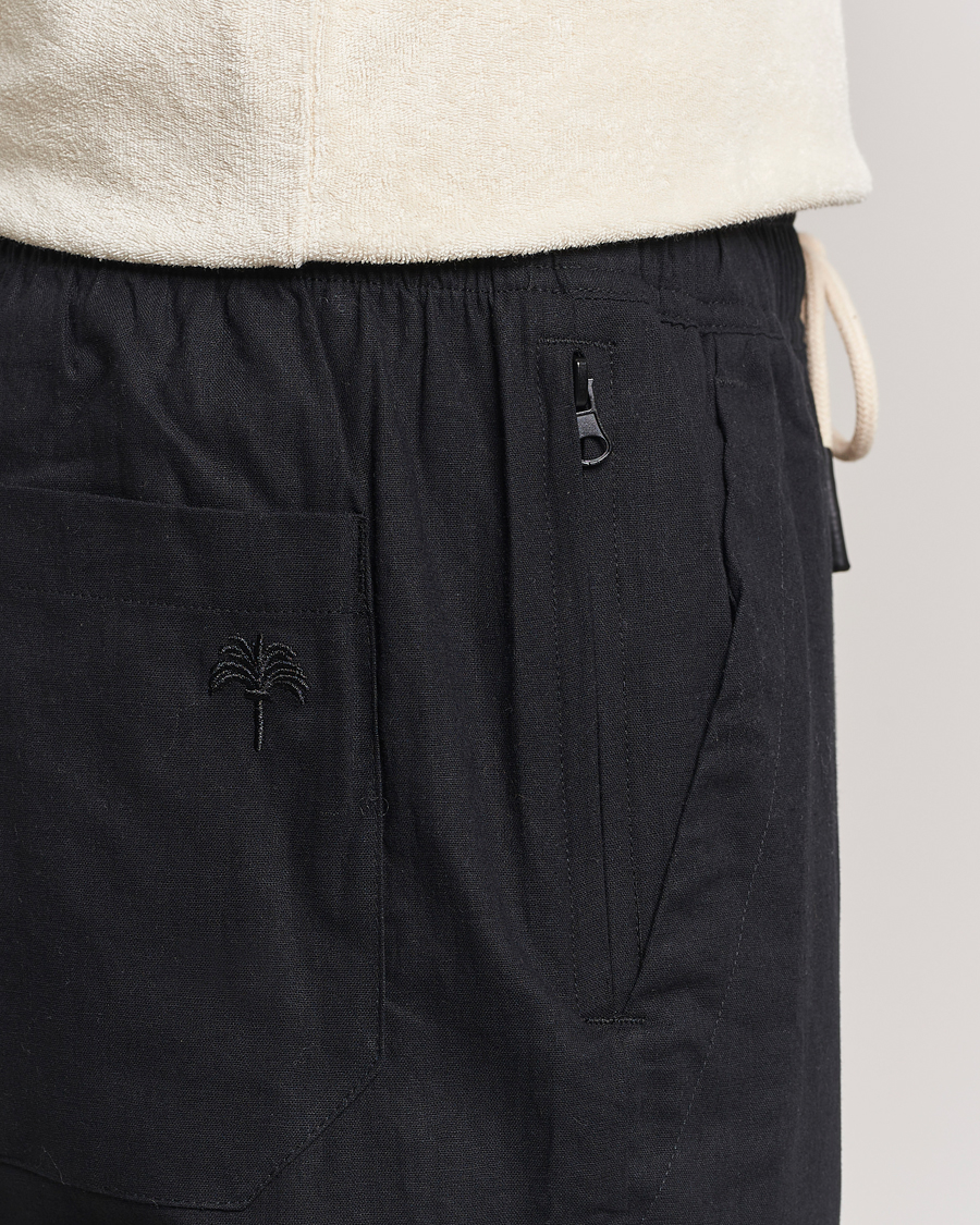 Men | Trousers | OAS | Linen Long Pants Black